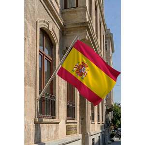 Mástil telescópico de pared para bandera de España, de aluminio y poliéster con impresión digital, 3x5 pies, para agencias de seguros y de viajes - Product Image 2