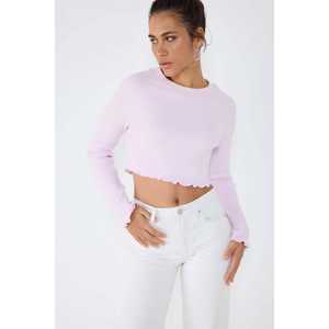 Top Corto Informal de Ganchillo con Cuello Redondo - Product Image 1