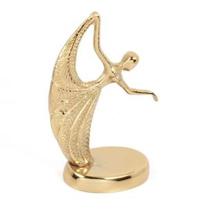 Sculpture décorative de table de danse pour fille faite à la main en aluminium moulé fini or avec logo personnalisé vente sur mesure - Product Image 1