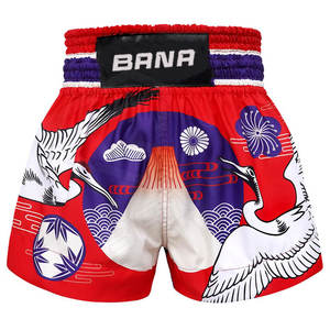 Short MMA de boxe imprimé par sublimation en polyester et coton extensible décontracté pour hommes, vêtements de sport pour arts martiaux - Product Image 1