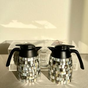 Luxury Shell Decorated Mother of Pearl Tea <b>Pot</b> with Handle and <b>Lid</b> Eco-Friendly Elegant Coffee & Tea Server - Product Image 4