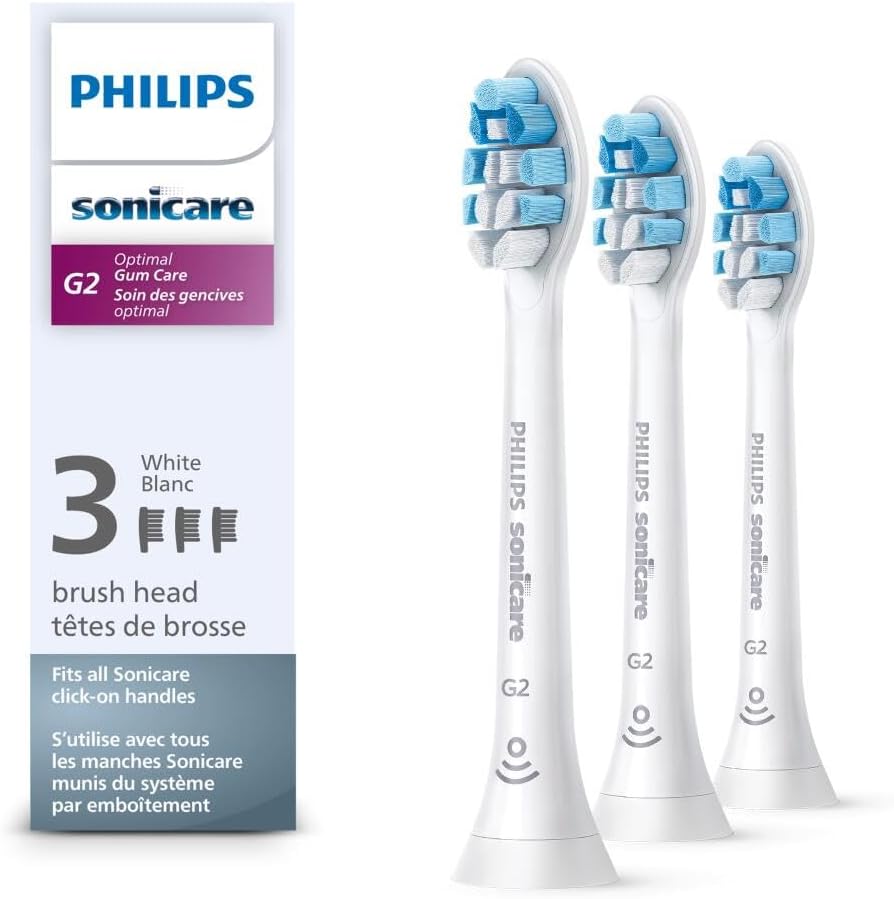 Оптимальная головка для ухода за деснами Philips G2, оригинальные сменные головки зубной щетки, белые, 3 упаковки, HX9033/65