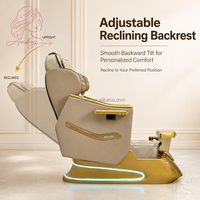 Fauteuil de pédicure professionnel de luxe avec massage complet par airbag, fauteuil spa pour les pieds à jet sans tuyau réglable électriquement avec brume