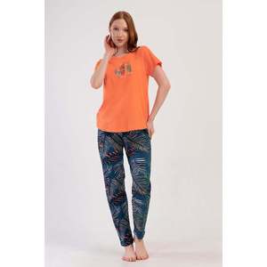 KADIN P.SUPREM XXL O YAKA KISA KOL ETEGI OVAL PIJAMA TAKIM - โซโมน - โซโมน - Product Image 1