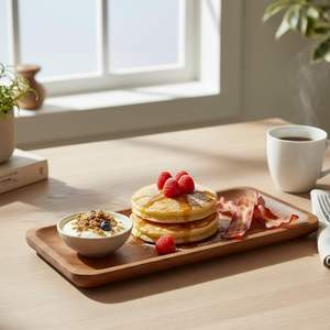 Bandeja Grande de Madera Pintada a Mano, Bandeja Rectangular de Madera de Mango Premium para Servir, Decoración, Apilable, para Servir Postres - Product Image 6