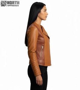 Chaqueta de cuero transpirable personalizada de alta calidad para mujer, prendas de vestir exteriores de moda de invierno, chaqueta de cuero personalizada para mujer - Product Image 3