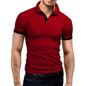 T-shirt d'été à la mode pour hommes, nouvelle marque, vêtements 100% coton tissé à manches courtes pour polo, col respirant, creux - Product Image 2