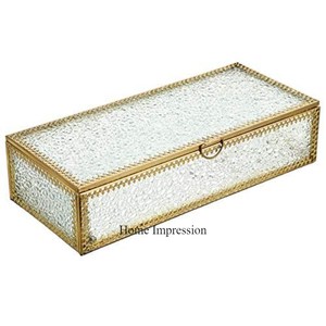 Petite forme aspect attrayant couleur or plaqué cadre en métal robuste acrylique transparent fournitures de boîte de carte d'invitation de mariage de luxe - Product Image 2