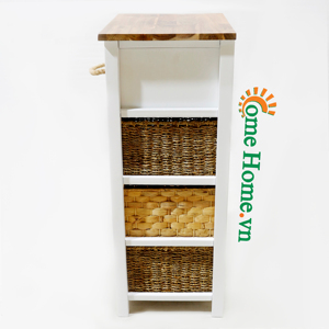 Comehome-Venta caliente Gabinete de madera de nivel de alta calidad con cestas de jacinto de agua Gabinete de madera natural Artesanía - Product Image 4