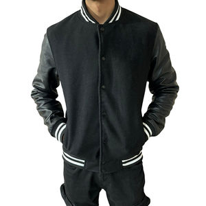 Chaquetas Varsity de Alta Gama para Hombre, Tallas Grandes, al por Mayor, con Logotipo Personalizado, Chaquetas Letterman de Cuero Genuino y Satén - Product Image 1