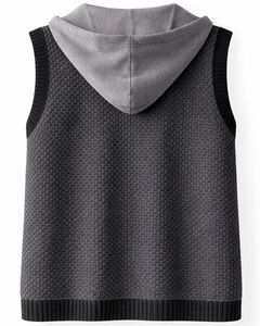Chaleco de Punto Personalizado Color Gris Carbón, Chaleco de Lana Acrílica con Botones en la Parte Delantera, Sin Mangas, Cárdigan de Invierno con Bolsillos, OEM - Product Image 2