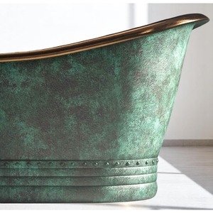Baignoire FAIBLE quantité minimale de commande faite à la main, baignoire en cuivre oxydé, baignoire à patine vintage pour salle de bain de luxe - Product Image 2