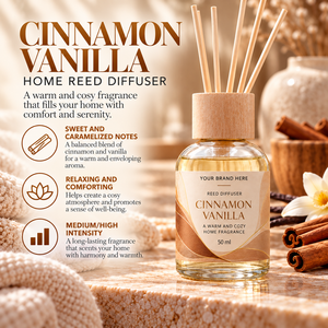 Diffusore di Aromi OEM alla Cannella e Vaniglia 50ml |   Fragranza per la casa dolce e caramellata |   Produttore di Marchi Privati Spagna - Product Image 2