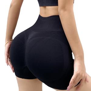 Femmes taille haute contrôle du ventre grande taille entraînement Yoga Shorts motif solide Fitness Shorts bout à bout levage Biker High Street - Product Image 3