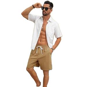 Pantalones cortos con cordón de cintura elástica informal para hombre de moda callejera pantalones cortos casuales ligeros de verano con bolsillos - Product Image 2