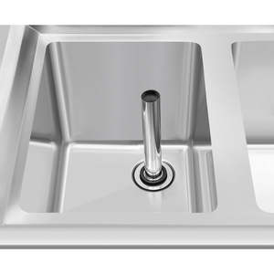 60-Inch NSF Certified Commercial Triple Bowl Bar <strong>Sink</strong> 3-Inch Backsplash Dual Drainboards Low Lead Faucet 304 Stainless-Steel - Product Image 1