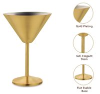 Copas de Martini de Acero Inoxidable Ecológicas y Lujosas, Reutilizables, Irrompibles, Aptas para Lavavajillas, de Alta Calidad para Aniversarios y Bodas