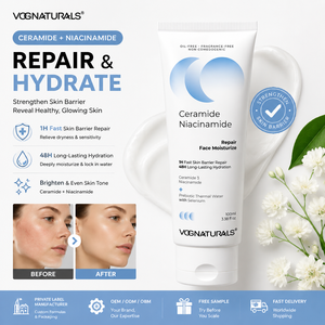 Crème Hydratante Visage Marque Blanche Double Réparation à la Céramide, Niacinamide et <span class=keywords><strong>Eau</strong></span> <span class=keywords><strong>Thermale</strong></span> Prébiotique - Product Image 1