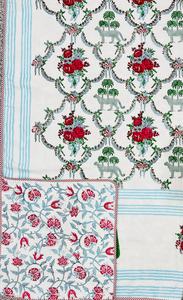 Traditional Hand <b>Block</b> Printed Soft Cotton Single <b>Bed</b> Dohar Artisan Made Jaipur Hand Crafted 100% Cotton Reversible Dohar - Product Image 3