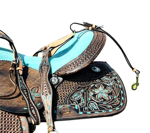 Juego de tachuelas de cuero genuino de primera calidad, monturas de carreras occidentales e inglesas para montar a caballo - Product Image 5