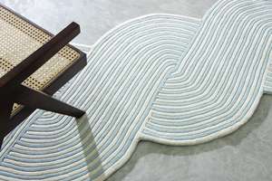 Tapis rectangulaire pour salon en chenille de laine premium, écologique et adapté aux animaux domestiques - Product Image 3