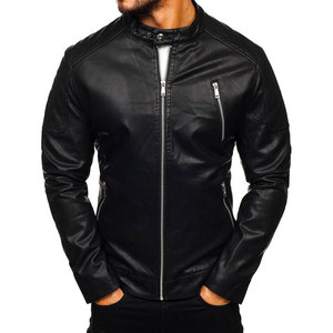 Chaqueta de cuero de talla grande a la moda para hombre de alta calidad, recién llegado, prendas de vestir exteriores transpirables con cierre de cremallera, chaqueta de cuero - Product Image 5