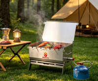 Barbecue portable pliable compact pour le camping en plein air, cuisinière à gaz, gain de place pour balcon et camping-car