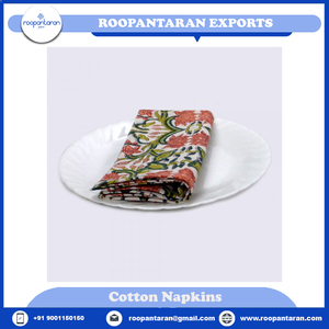 Serviette de salle à manger élégante en pur coton 100% nouvelle tendance bloc fait main imprimé brodé pour un usage domestique - Product Image 4