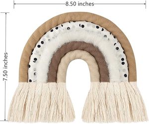 Rainbow <b>wall</b> hanging macrame rainbow neutral rainbow cappuccino browns <b>nursery</b> <b>wall</b> art Designer Macrame Shelf Hanging - Product Image 6