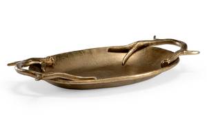 Juego de Bandejas de Servicio de Aluminio Plateado y Dorado Hechas a Mano con Diseño de Hojas de Lujo, Frutero Decorativo, Soporte para Cupcakes de 2 Niveles, Ecológico - Product Image 6