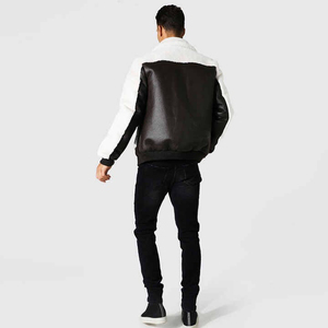 Chaqueta de Cuero Sintético con Peluche Estilo Bomber, Diseño Básico, Suministro Directo de Fábrica, Último Modelo, Nueva Llegada, Chaqueta Urbana para Hombre - Product Image 4