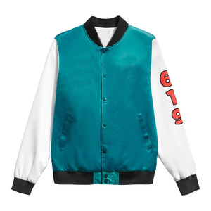 Veste universitaire en satin de haute qualité pour hommes, col montant, satin baseball, hiver, veste universitaire en satin vierge pour hommes - Product Image 1