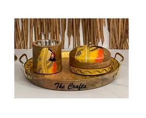 Mabkhara de madera con caja para oud y bandeja, quemador de incienso de forma redonda de la mejor calidad para eventos y uso con fragancias. - Product Image 2