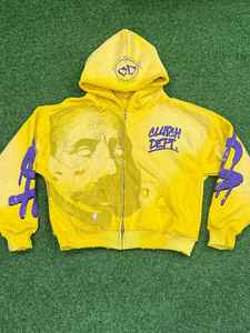 Graphic <b>Hoodie</b> with Screen Print Heavyweight French Terry Acid Wash <b>Hoodie</b> Custom Streetwear Oversized Rhinestone <b>Hoodie</b> Men - Product Image 2