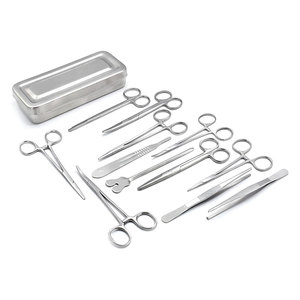Juego de caja de instrumentos quirúrgicos de acero inoxidable para cirugía menor, 13 Uds., especialmente para el mercado africano para estudiantes - Product Image 4