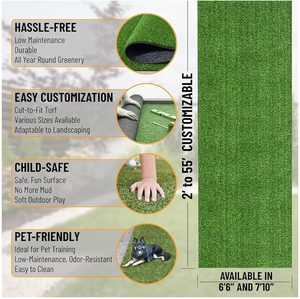 AlwaysGreen Kunstrasen Indoor/Outdoor Läufer-Teppich 10mm/15mm Weich Wasserdicht Drainagelöcher Pflegeleicht Grüne Hundematte 3 - Product Image 4