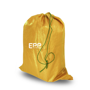 Sac en polypropylène tissé en PP blanc avec cordon de serrage des usines du Vietnam avec ligne de marque verte capacité de 50kg pour l'emballage de maïs et de riz - Product Image 4