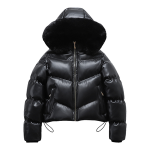 Abrigos de invierno para mujer con logotipo personalizado OEM, chaqueta acolchada de piel sintética con burbujas, chaquetas acolchadas cortas personalizadas para mujer - Product Image 1