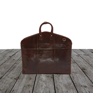 Porte-costume en cuir sac de voyage personnalisé suspendu vêtement pliable hommes cadeaux faits à la main LSC-0016 - Product Image 1