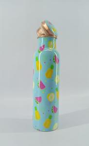 La botella de agua de cobre impresa personalizada más vendida, botella de agua de cobre de diseñador de esmalte impreso personalizado Natural India - Product Image 3