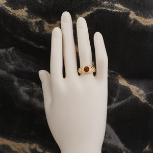 Handmade Gold Plated Bezel Setting Carnelian <b>Stone</b> <b>Ring</b> Unique Boho Style Adjustable Gemstone Jewelry Brass Dainty Birthstone - Product Image 3