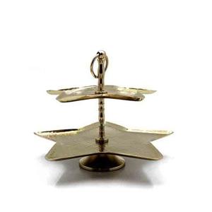 Support de présentation en métal et marbre, finition antique, pour gâteau aux fruits, aspect royal, idéal pour les anniversaires ou les fêtes de Noël. - Product Image 2