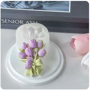 Tulipe Fondant Fleur Moule De Cuisson DIY Simulation Fleur Voiture Parfum Pierre Plâtre Silicone Moule - Product Image 4