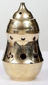 Porte-encens en laiton de couleur or brûleur d'encens en métal pour la maison et l'usage décoratif religieux brûleur d'encens en laiton - Product Image 2