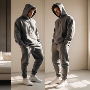 Heavy Fleece Men Tracksuit Sports Jogger <b>Hoodie</b> Sweatpants Set Jogging <b>Running</b> Wear Track Suit Men's - Product Image 1