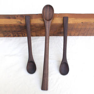 Cuillère en bois d'acacia écologique meilleure vente en gros cuillères à soupe de dîner naturelles cuillères à manger en bois - Product Image 2