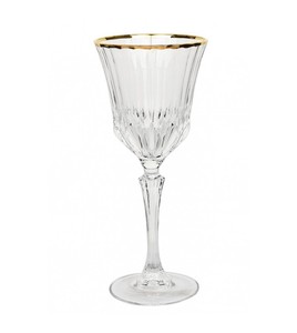 Juego de Copas de Vino TQC Hechas a Mano, de Lujo, con Base Plana de Vidrio, Borde Dorado, Transparentes, Inclinadas y Creativas, con Capacidad de 201-300 ml, para Bodas - Product Image 2