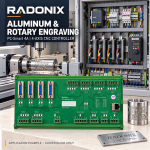 Controlador CNC de 4 Ejes para Grabado de Placas de Identificación de Aluminio y Piezas Rotatorias - RADONIX PC-Smart 4A - Product Image 1