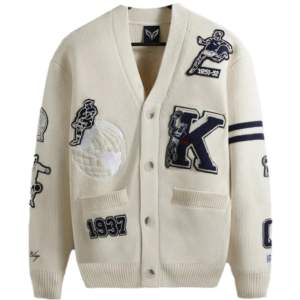 Custom Slim Fit Knitted Appliques <b>Cardigan</b> Sweater Women Casual Style Front Logo University College Sorority Fraternity Winter - Product Image 1