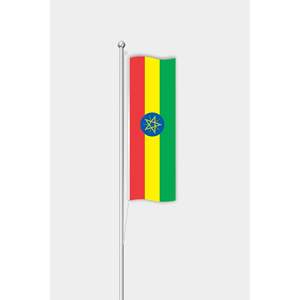 Drapeau vertical d'Éthiopie pour l'extérieur, imprimé numériquement avec mât en aluminium - Product Image 1